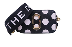 Polka Dot Snapshot Camera Bag, Leather, Black, STRL5126, 3